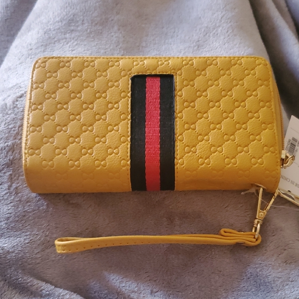 Yellow and Black Embossed Wallet